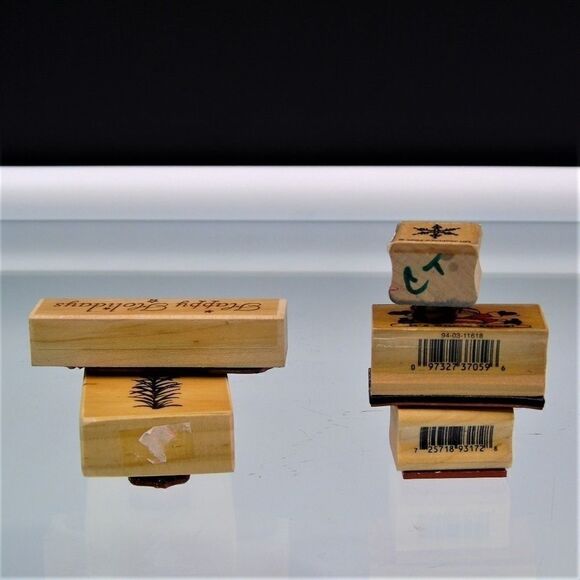 Lot Of 5 Christmas Rubber Stamps - Picture 4 of 5